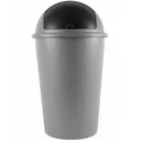Waste bin grey plastic 50L