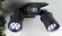 Double solar spotlight with motion detector