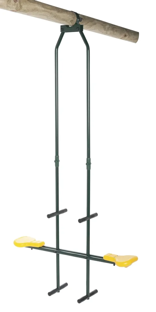Double swing seat metal green - plastic seats for round wood