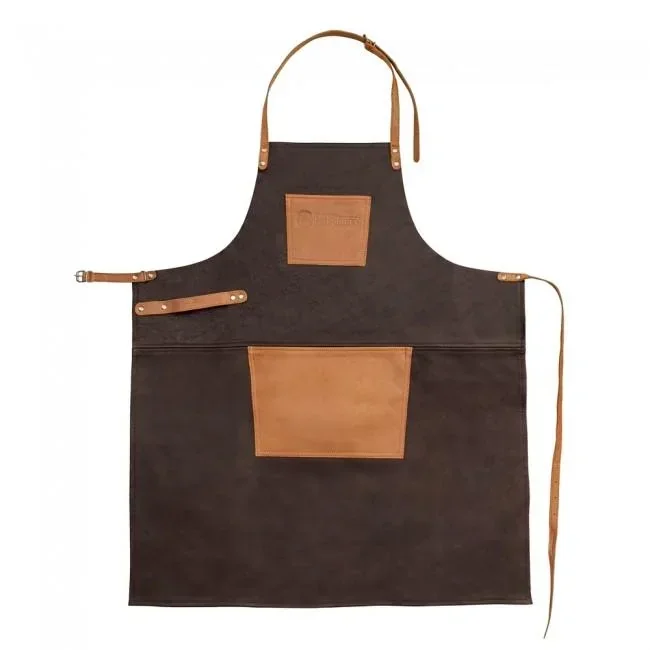 Buffalo leather apron with neck loop