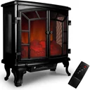 Electric fireplace with double door with fan and chimney effect