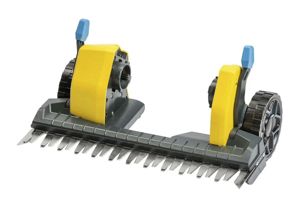 Lawn and edge trimmer attachment, FineCut brush system