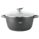 Saucepan/Casserole - with lid - 24 cm - Black