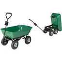 Trailer with green tipping plastic bin