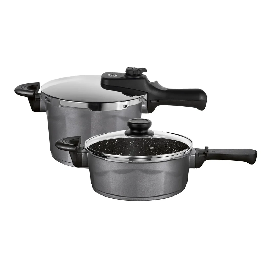 Cast aluminum pressure cooker set 6 pieces 5 liters + 3 liters