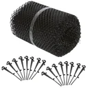 Gutter protection grille with 16 fastening clips