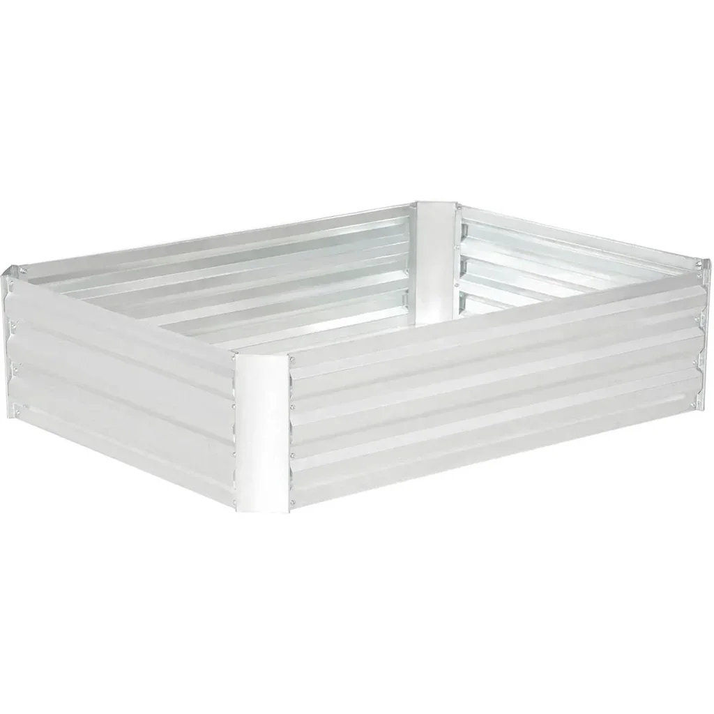 Raised bed made of galvanized steel garden bed planter for garden flower box flower pot silver 120 x 90 x 30 cm