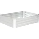 Raised bed made of galvanized steel garden bed planter for garden flower box flower pot silver 120 x 90 x 30 cm
