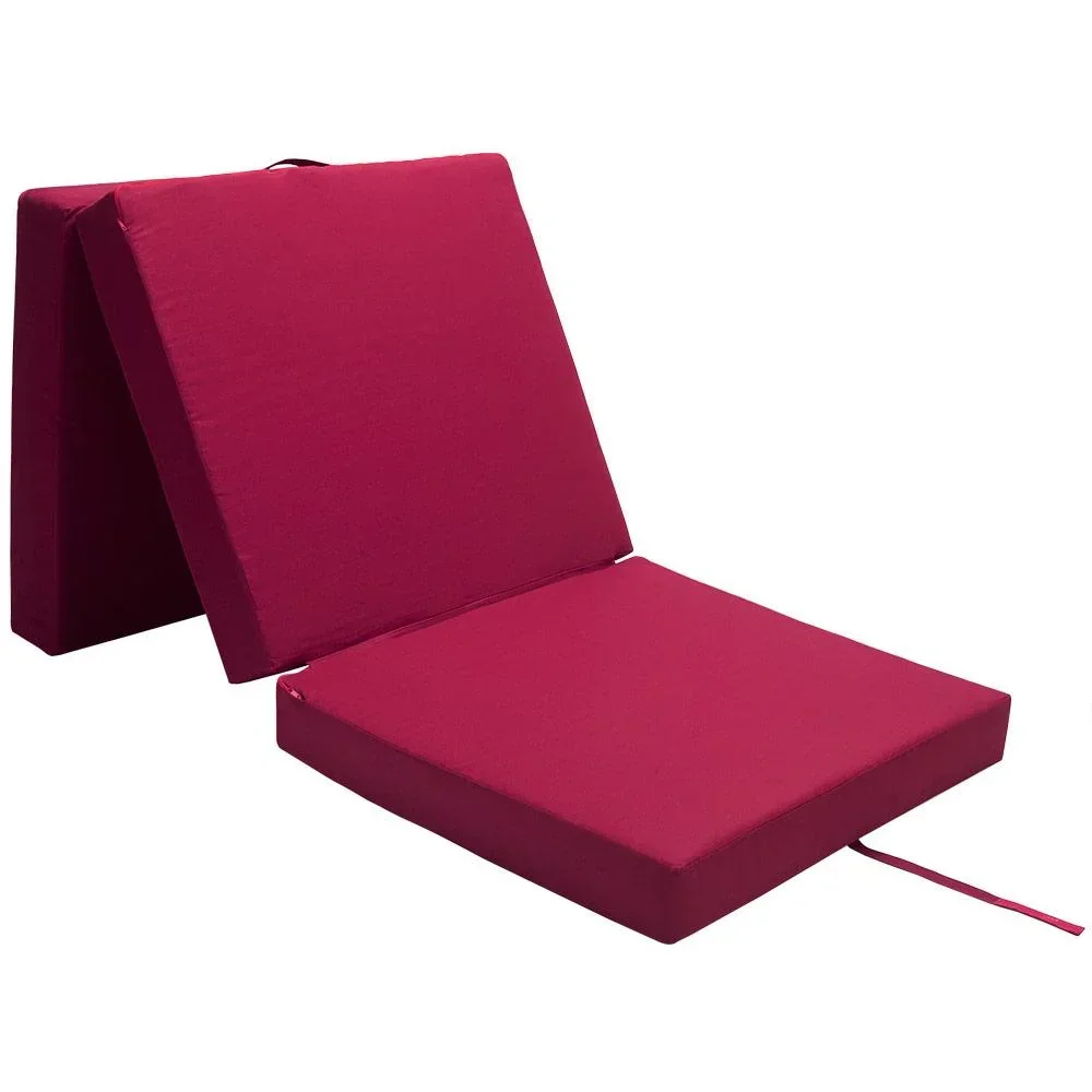 Mattress dark red 190x70x10cm foldable