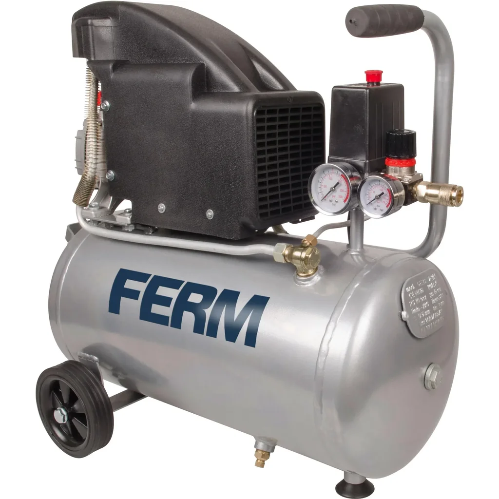 CRM1045 Compressor - 1100W - 1.5 HP - 24 Liters - Max. 8 Bar - Incl. 1/4 Inch universal shortcut and 2 pressure gauges