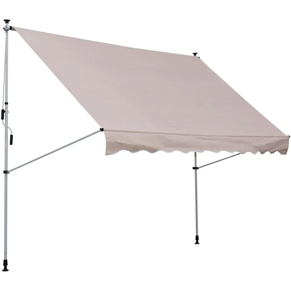 Clamp awning with hand crank