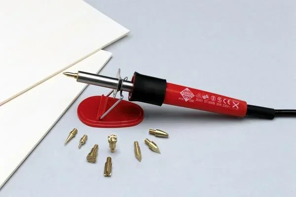 Pyrography iron with 9 burning tips, 230 Volt/ 50 Hz (rated power 30 Watt)