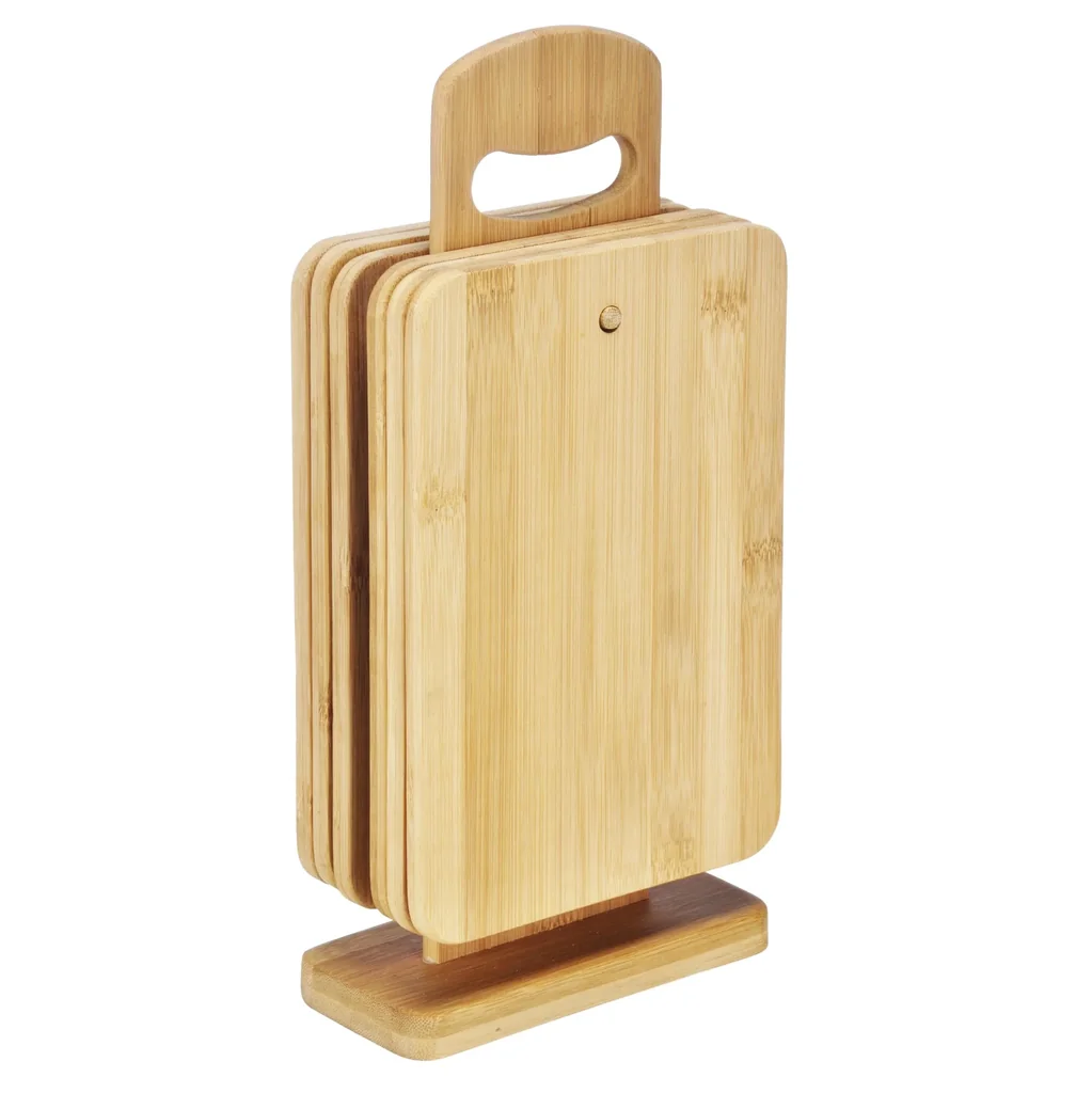 Bamboo boards 6 pieces with stand