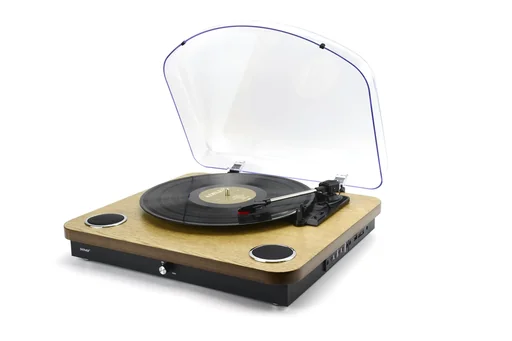 "Retro record player with USB, SD card slot and Bluetooth image"