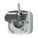 Damp-proof socket with lockable cover, IP44