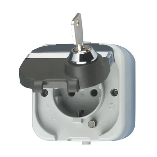 "Damp-proof socket with lockable cover, IP44 image"