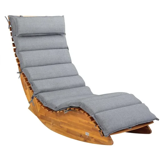 "Sun lounger cushion - gray speckled - 177x58x7 image"