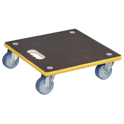 "Transport aid MM 1340, 38 x 38 x 11 cm, hard castors Ø 100 mm, roller bearings, Maxigrip FSC® plate, load capacity 300 kg image"