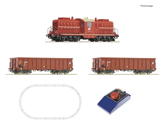 "Analogue Start Set: Diesel locomotive series 2045 with a freight train of the Austrian Federal Railways image"