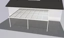 Patio roof Premium, white, 7120 x 5060 mm - Polycarbonate multi-wall sheets 16 mm, opal