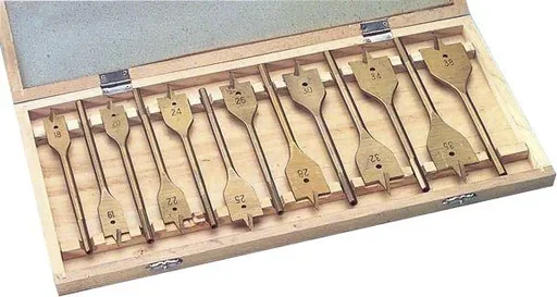 "Flat center drill set 13-piece, titanium coated image"