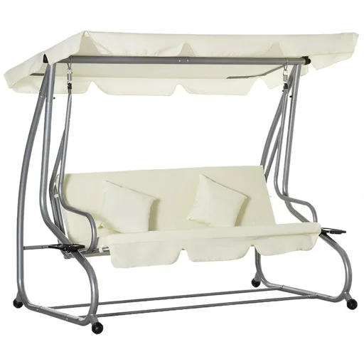 "Rocking chair 3-seater porch swing garden swing with seat and backrest tray bench swing bench Dachwink image"