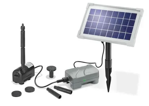 "Solar pump set "Rimini Plus" with battery + solar module for your pond image"