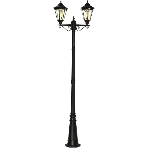 "Solar Lamp Pole - Double - Black - 22 x 72 x 248 cm image"