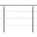 Railing - stainless steel - 150 cm - 3 posts