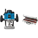 1500 W router 1/2" WITH 24-piece 1/4" TCT router bit set