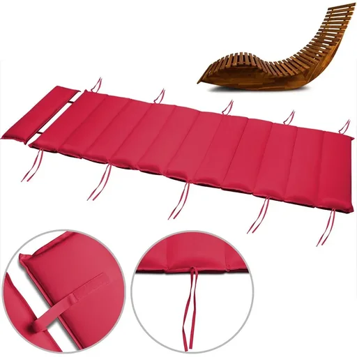 "Garden cushion - For lounger - With removable cushion - Red - 117x58x7cm image"
