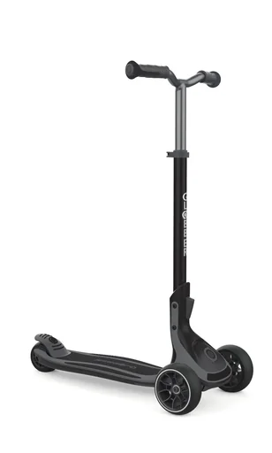 "ULTIMUM LIGHTS scooter, 125/90 mm extra wide, ABEC 7, 3-wheel, height-adjustable, LED light module, grey image"