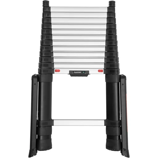 "Telescopic leaning ladder, PrimeLine, 4.1 meters, with stabilizer image"