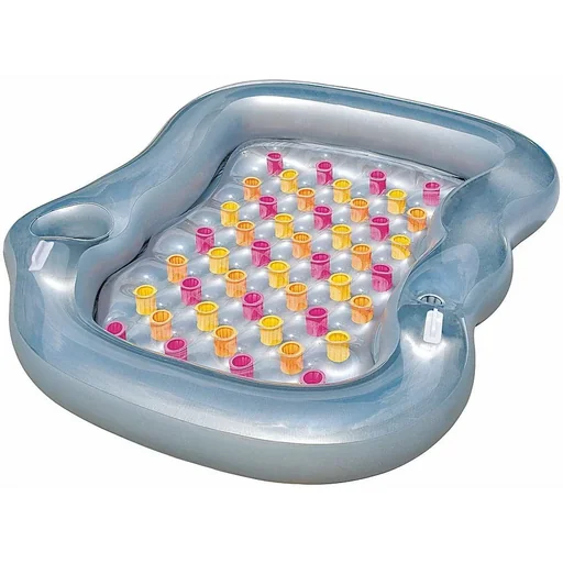 "Lounge air mattress - For 2 people - With storage compartments for drinks 216 x 178 cm image"
