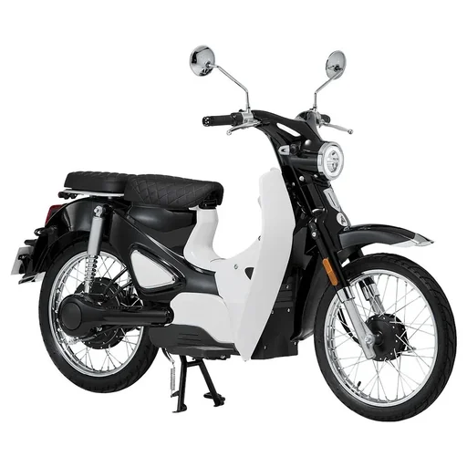 "E-scooter / retro moped "Turin" 45 km/h including 26 Ah lithium battery black/white image"