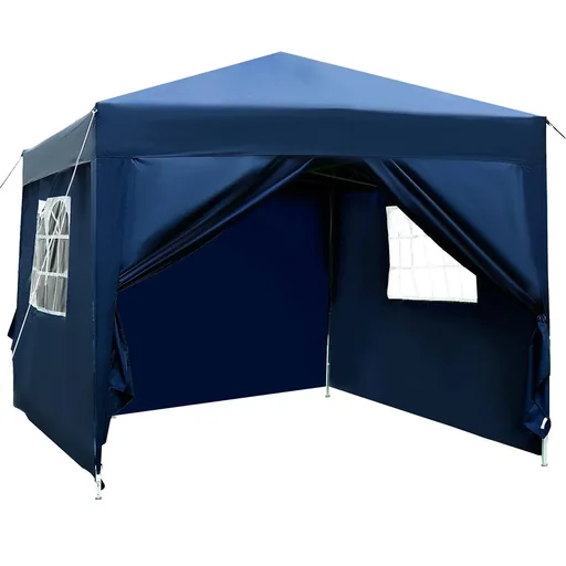 "Pavilion 3x3m folding pavilion 4 side walls with window door with zipper marquee garden tent pop-up pavilion incl. He image"