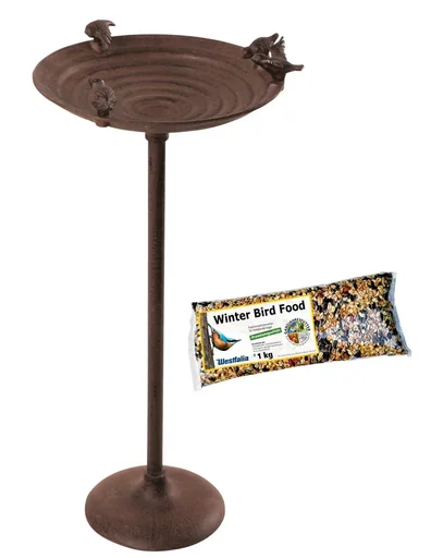 "Set bird feeding station with birds + 2 x scatter feed, each 1 kg image"