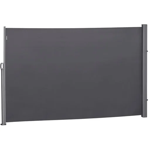"Side awning, privacy and sun protection, side roller blind, polyester, grey, 3 x 1.8 m image"