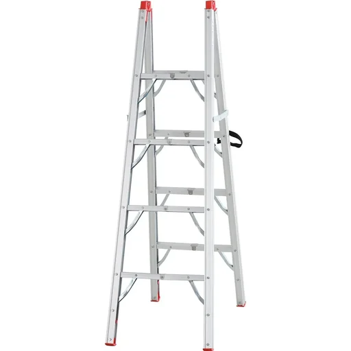 "Folding ladder aluminum, silver-colored image"