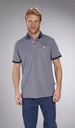 Pique polo shirt, navy mottled, size L