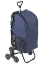 Stair-climber shopping trolley with seat, blue