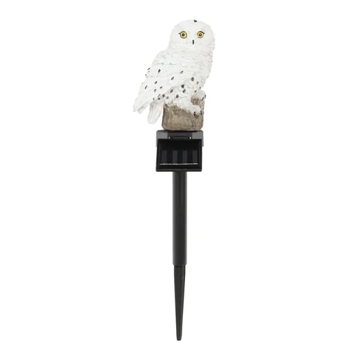 "LED Solar Snowy Owl Garden Stake image"