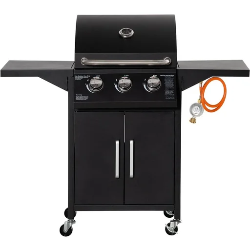 "Gas grill - 3 burners 3 kW - Black - 121 x 55 x 109 cm image"