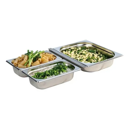 "GN container set, 4-piece consisting of: stainless steel container 1x GN 1/2 + 2x GN 1/4 + 1 adapter image"
