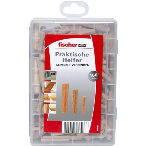 "Wooden dowel assortment Practical helpers 160 pieces image"