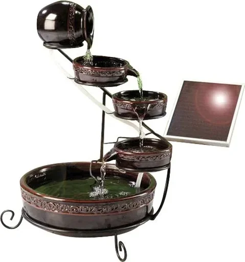 "Solar cascade fountain, brown glazed image"