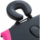 Folding massage table 3 zones aluminum black and pink