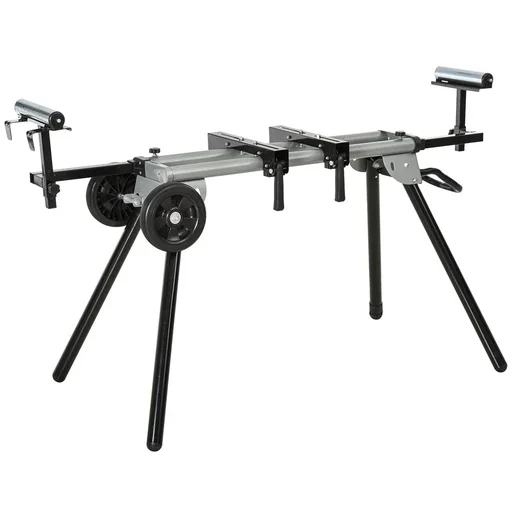 "Base frame for miter saws Work table for miter and crosscut saws Saw frame miter saw steel black + silver side image"