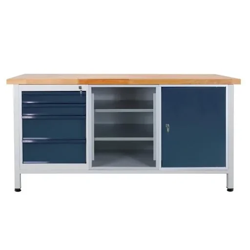 "Workbench / work table 4 drawers, 3 shelves, 1 door, L1700xW600xH840mm image"