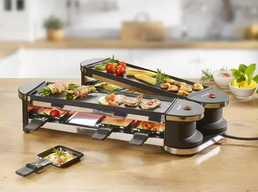 "Raclette grill 360° rotatable image"